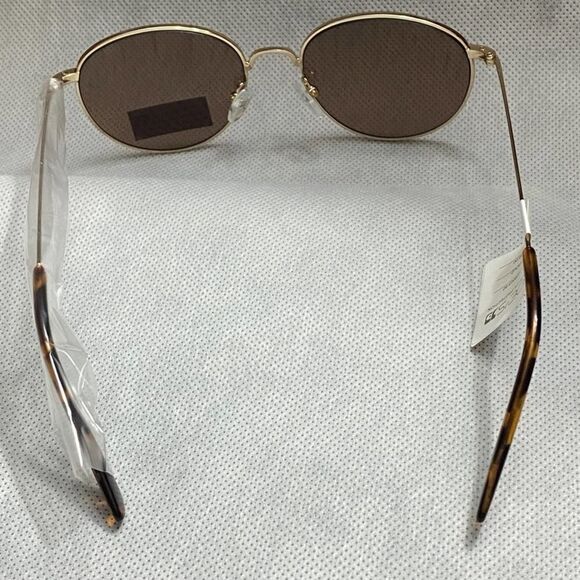Joe’s Jeans Round Gold Tortoise Accent Sunglasses - Picture 7 of 9